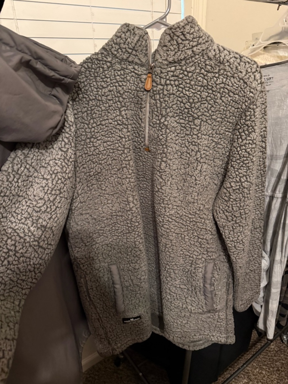Simply Southern Gray Sherpa Pullover Jacket - Picture 3 of 3